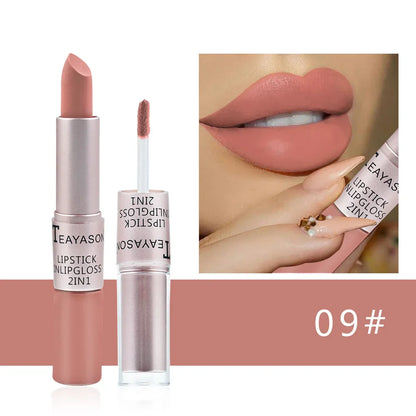 Rynx | Long lasting velvet matte lipstick double-ended lip gloss non-sticky cup lip gloss tint plumper waterproof lipstick makeup