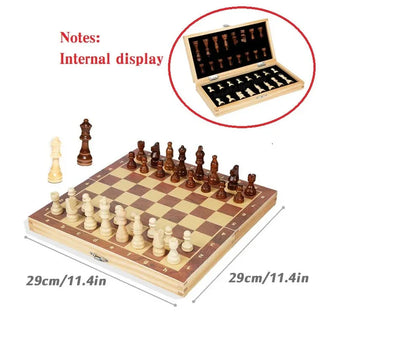 RYNX | Large Wooden Folding Magnetic Chess Set Magnetic-29cm