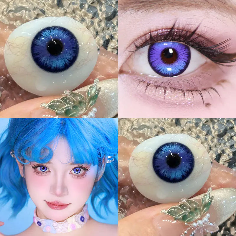 Rynx | 1Pair Lenses With Myopia Colored Contact Lenses For Big Eyes Green Blue Cosplay Pupils Degree Color Lenses Halloween