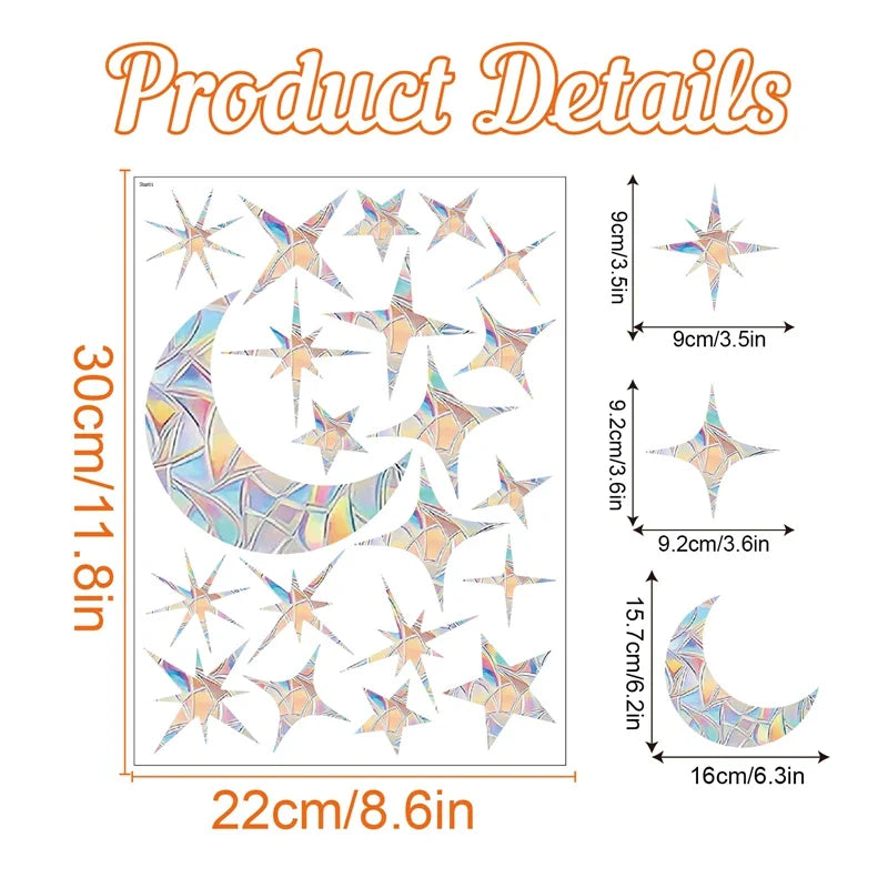 Rynx | PVC Rainbow Suncatcher Window Stickers | Cat Butterfly Prism Glass Wall Decal | Home Kids Bedroom Decoration