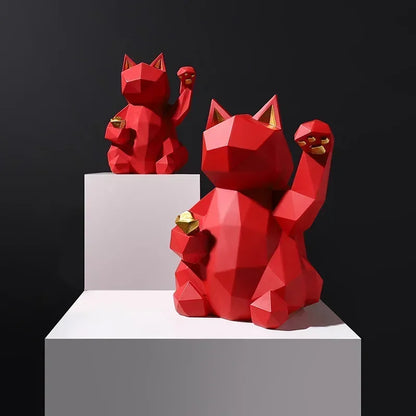 Rynx | Nordic Minimalism Geometry Lucky Cat Statues
