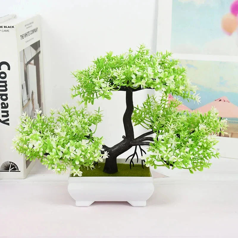 Rynx | Artificial Bonsai Plants - Small Tree Pot, Fake Plant Flowers for Home, Room, Table Decoration, Hotel, and Garden Decor