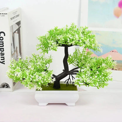 Rynx | Artificial Bonsai Plants - Small Tree Pot, Fake Plant Flowers for Home, Room, Table Decoration, Hotel, and Garden Decor