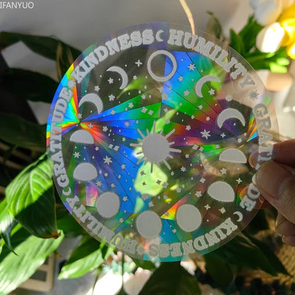Rynx | PVC Self-Adhesive Glass Window Stickers | Sun Catcher Cat Moth Energy Suncatcher | Rainbow Prisms Sunlight Decals