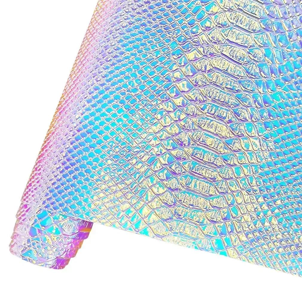 Rynx | Iridescent Holographic Snake Skin PU Leather Craft Roll for Creative DIY Adventures