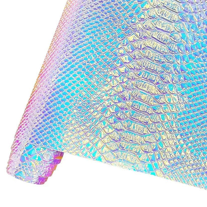 Rynx | Iridescent Holographic Snake Skin PU Leather Craft Roll for Creative DIY Adventures