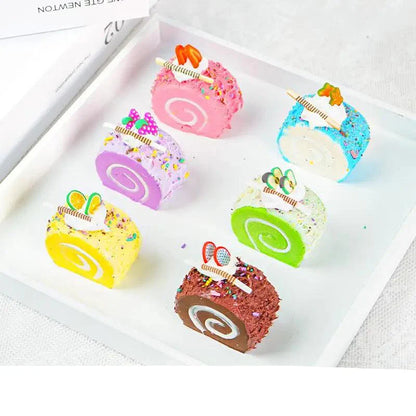 Rynx | Playful Set of 6 Colorful PU Foam Cake Magnets for Creative Home Styling and Photography