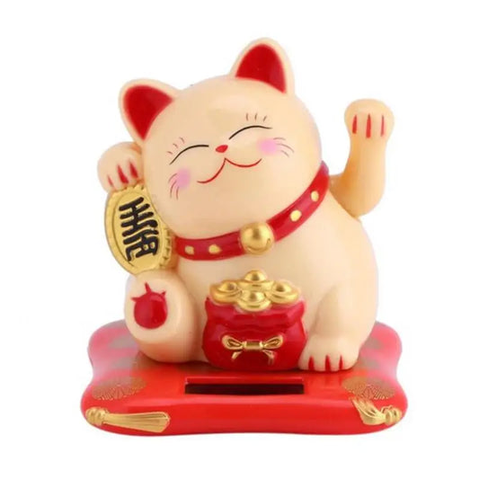 Rynx | LuckyMiko Chinese Lucky Cat | Waving Cat with Movable Arm | Feng Shui Decoration for Home & Office | Symbol of Prosperity