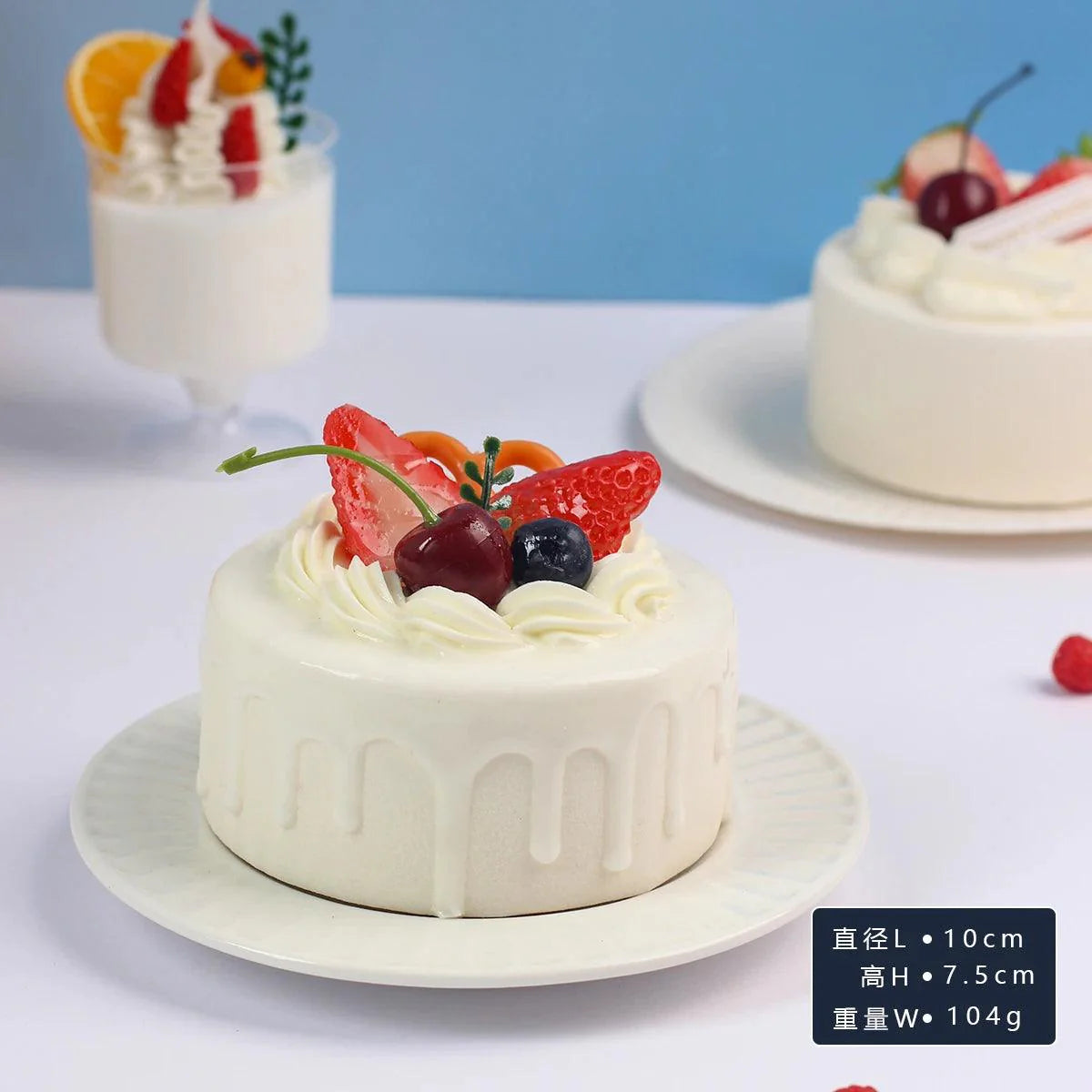 Rynx | Realistic Faux Fruit Cake Model for Home Decor and Photography - 1 pc. FCYY-MIX2