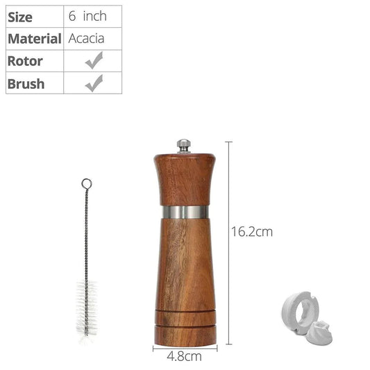 Rynx | Customizable Ceramic Mill Acacia Wood Pepper Mill for Gourmets
