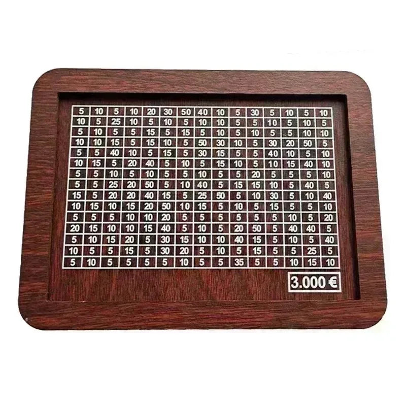 Rynx | Wooden Money Box Piggy Bank - Reusable Cash Bank with Savings Goal and Numbers for Encouraging Saving Habits