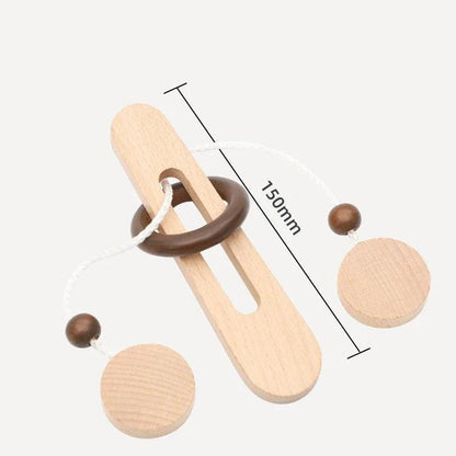 Rynx | Montessori Wooden Luban Kong Ming Lock Puzzle - Challenging Thinking Game for All Ages, Fun IQ Boosting Game