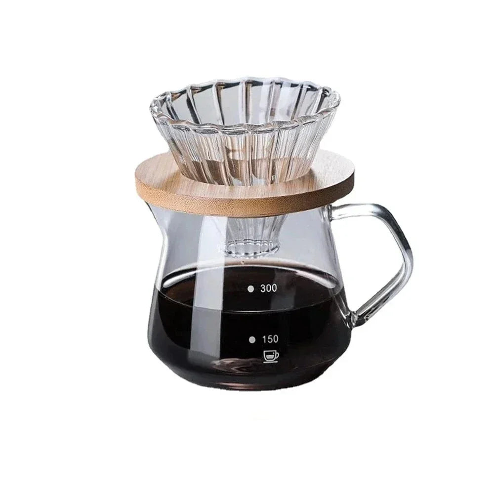 Rynx | Pour Over Coffee Set - Wood Holder & Milk Jug - Perfect Taste