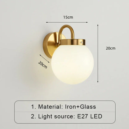 Rynx | ModernWall - Nordic LED Wall Lamp with Glass Dome for Atmospheric Indoor Lighting