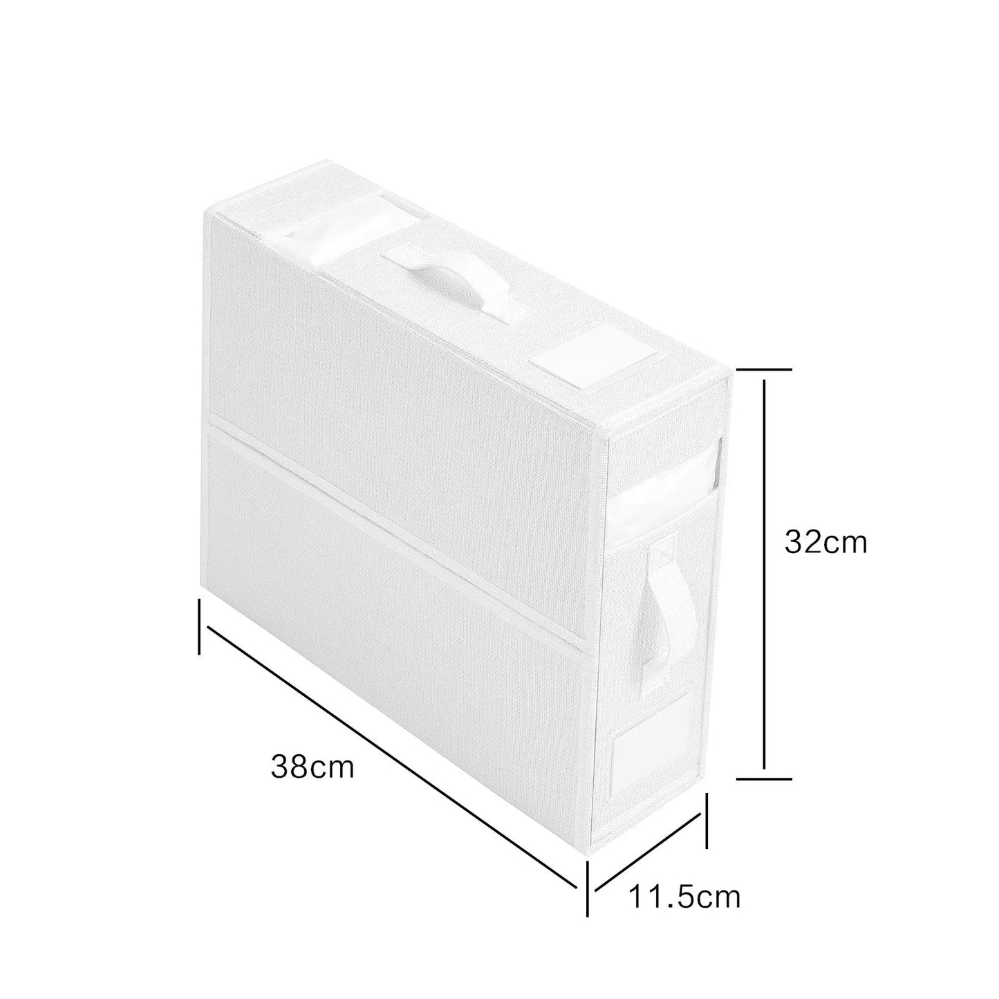 Rynx | Folding Fabric Sheet Set Storage Box Organizer - Window Zipper Blanket Organizer Box for Wardrobe and Bed Clothes Storage