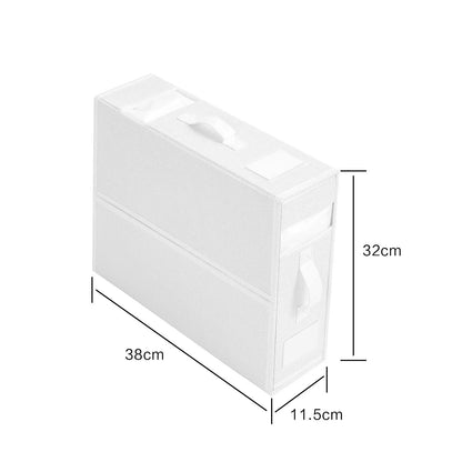 Rynx | Folding Fabric Sheet Set Storage Box Organizer - Window Zipper Blanket Organizer Box for Wardrobe and Bed Clothes Storage