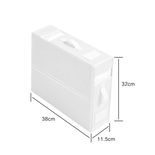 Rynx | Folding Fabric Sheet Set Storage Box Organizer - Window Zipper Blanket Organizer Box for Wardrobe and Bed Clothes Storage