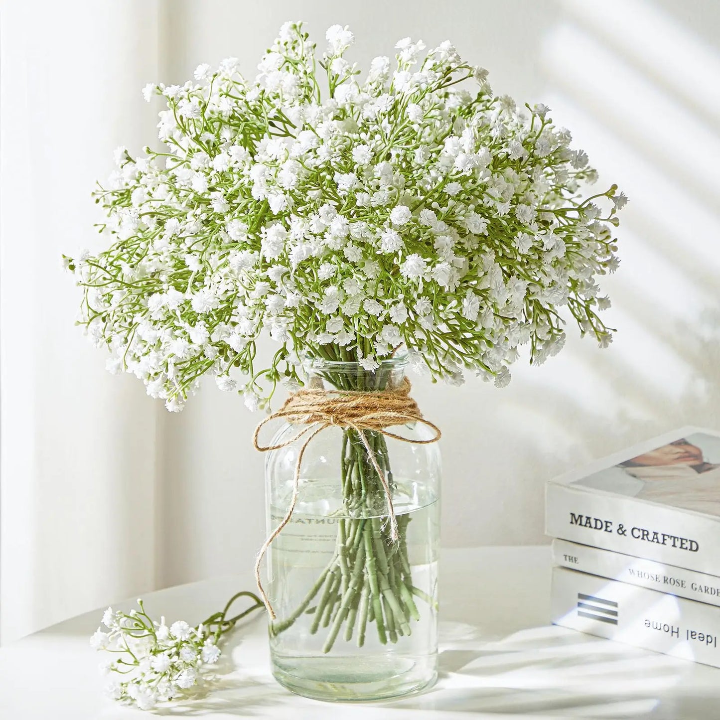 Rynx | 10/15pcs Artificial Baby's Breath Flowers – Fake Gypsophila for Wedding, Party and Home Decor | DIY Floral Bouquets