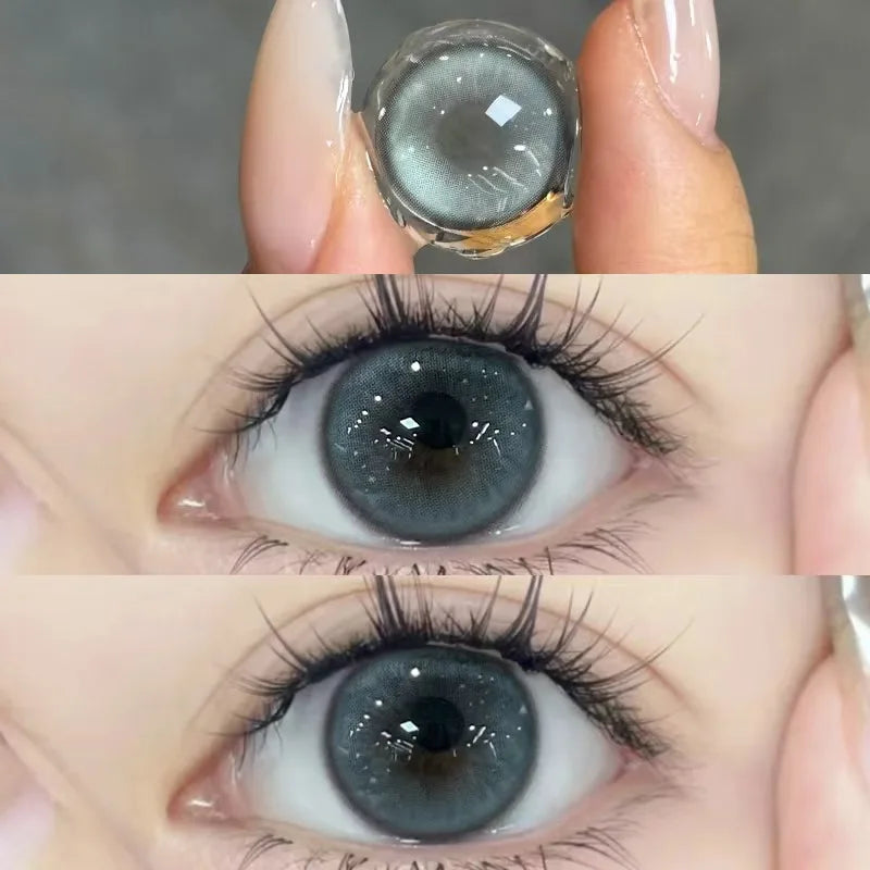 Rynx | 1Pair New Myopia Yearly Colored Contact Lenses with 0-800 Diopters Natural Lenses Green Eye Color Cosmetic Korean