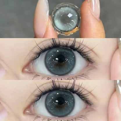 Rynx | 1Pair New Myopia Yearly Colored Contact Lenses with 0-800 Diopters Natural Lenses Green Eye Color Cosmetic Korean