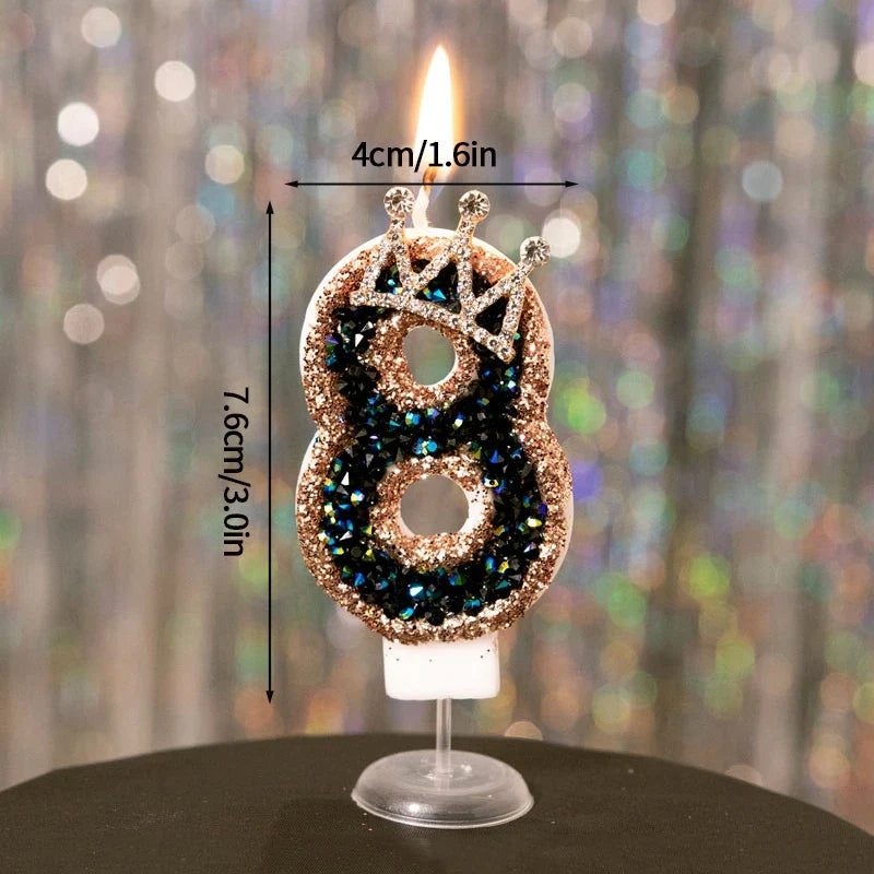 Rynx | Crown Number Candles for Birthdays – Digital 0-9 Cake Decoration with Ocean Starfish and Seashells Cake Topper for Anniversary and Special Days