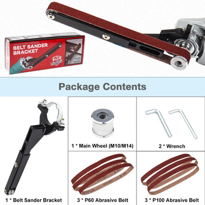 Rynx | 6/10PCS Sander Angle Grinder Accessory - Modified Belt Sander for Woodworking Trimming & Polishing - Fits 100/115/125 Angle Grinder