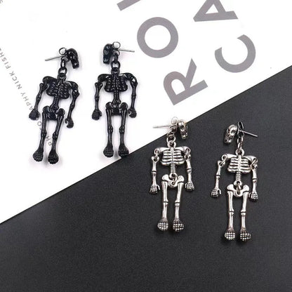 Rynx | Vintage Halloween Skull Skeleton Drop Earrings