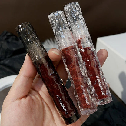 Rynx | 8 Colors Moisturizing Mirror Lip Lacquer Long-lasting Lipstick Black Tea Brown Liquid Lipstick Lip Oil Care Make-up Korean Cosmetics