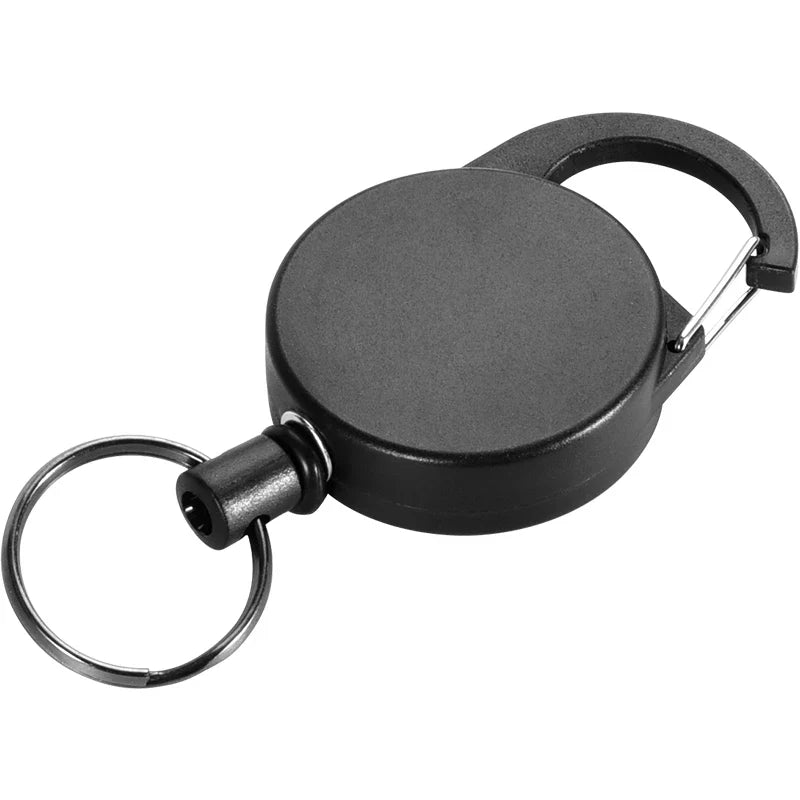 Rynx | Multifunctional Retractable Keychain Bag: 65CM Roll Recoil ID Card Holder, Stainless Steel Rope Key Ring - H61