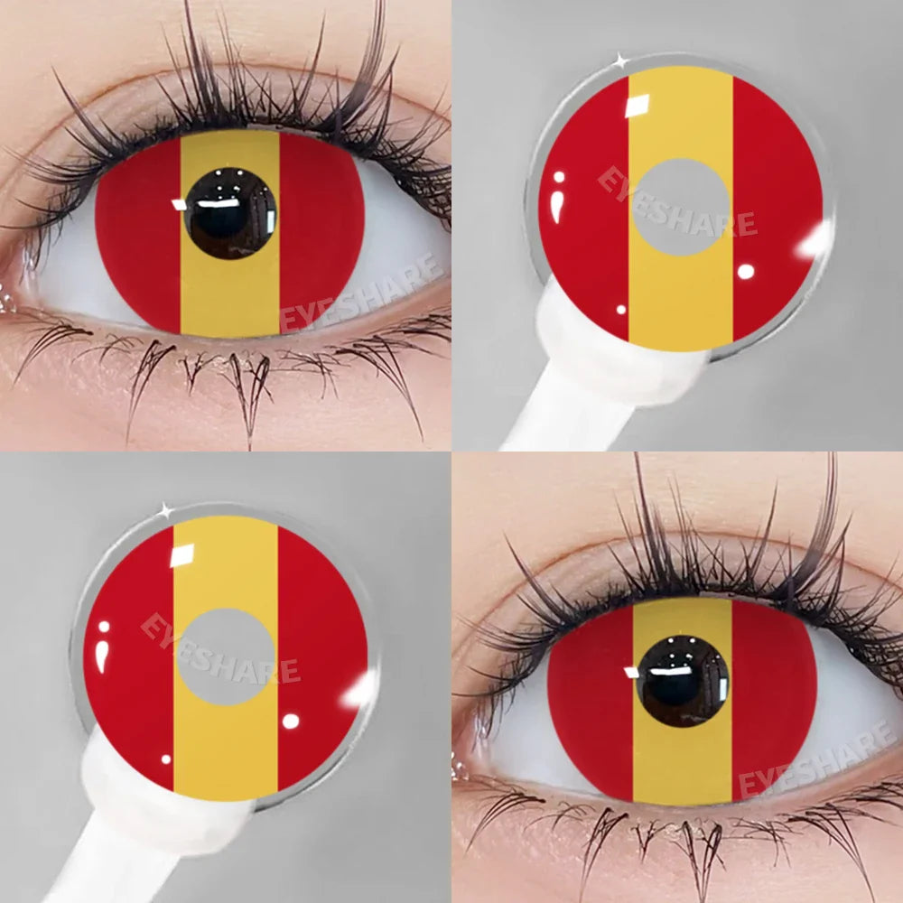 Rynx | Colored contact lenses for the eyes 1 pair Cosplay blue red colored lenses annually beautiful pupils Halloween eye contact lenses