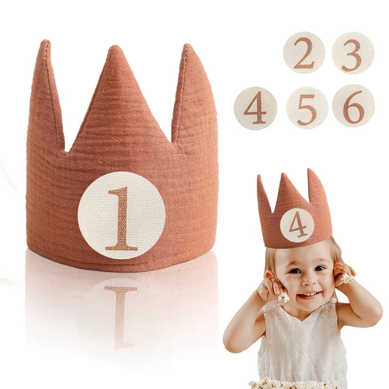 Rynx | Children's birthday fabric crown with interchangeable adhesive numbers