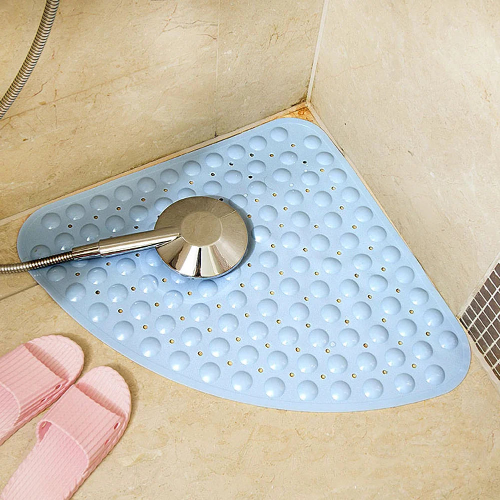 Rynx | 54x54cm Anti-Slip PVC Corner Shower Mat with Suction Cups – Hotel and Home Bathroom Cushion