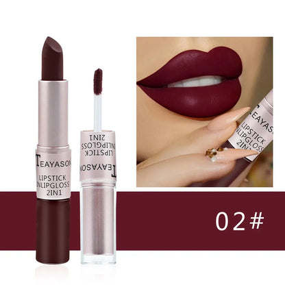 Rynx | Long lasting velvet matte lipstick double-ended lip gloss non-sticky cup lip gloss tint plumper waterproof lipstick makeup