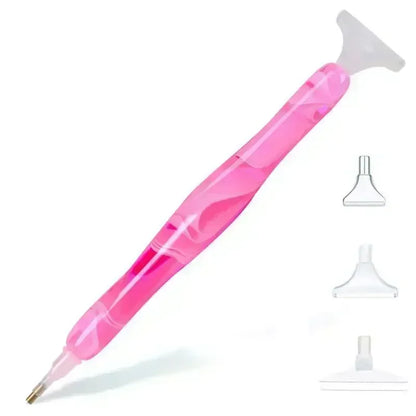 Rynx | 5D DIY Diamond Pen Spot Drill Set – Multifunctional Resin Diamond Embroidery Tool with 5 Pen Heads for Easy Application