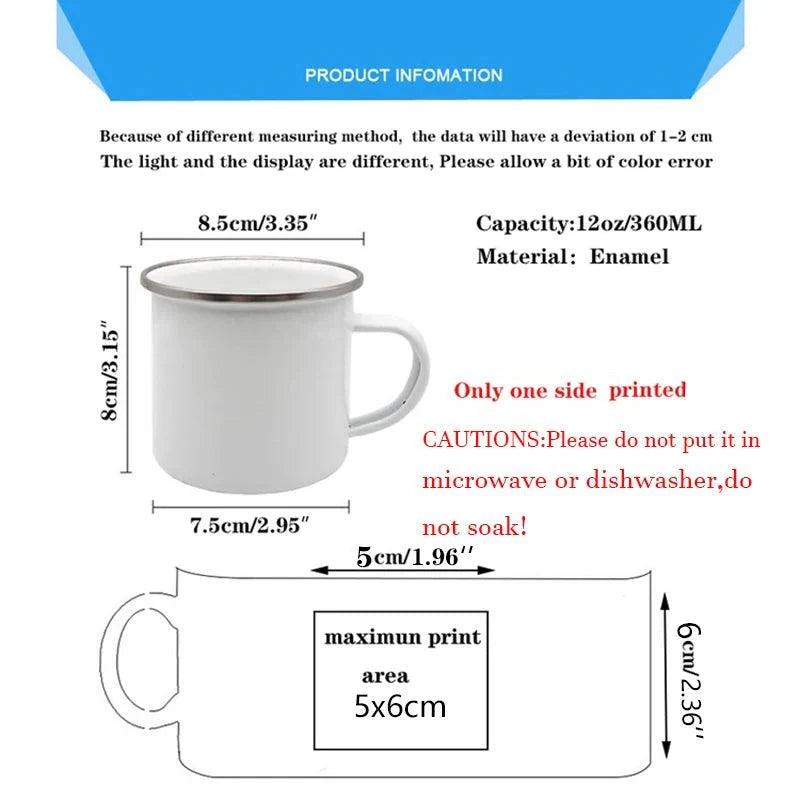 Rynx | Customizable Enamel Camping Mug for Unforgettable Outdoor Experiences - Personalized Coffee and Beer Mug