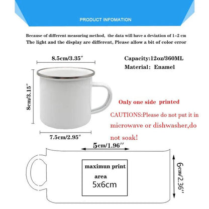Rynx | Customizable Enamel Camping Mug for Unforgettable Outdoor Experiences - Personalized Coffee and Beer Mug