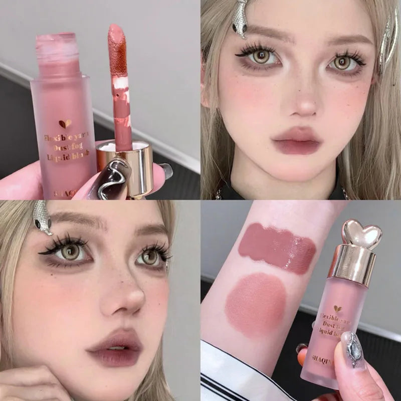 Rynx | Sweet monochrome soft fog liquid blush natural cheek color tinted blush milk strawberry face blusher rouge Korean makeup cosmetics