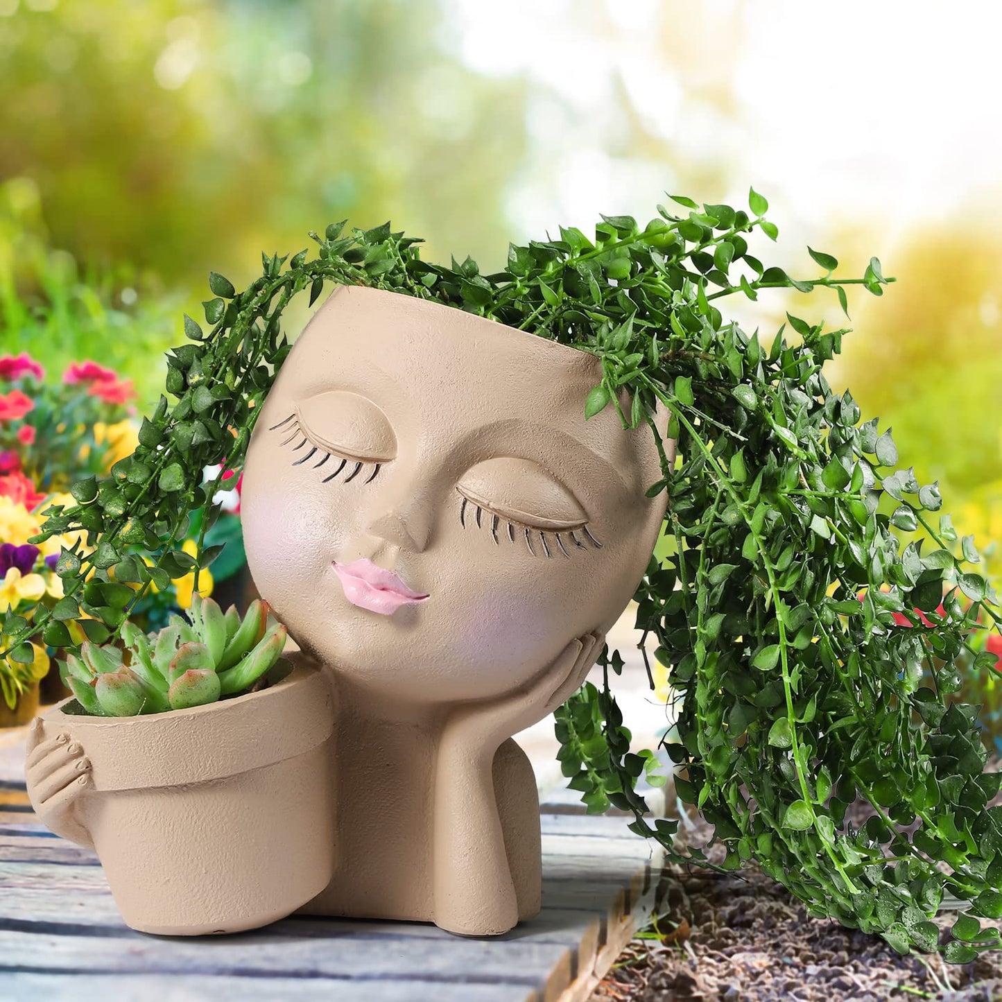 Rynx | Cute Little Girl With Her Pot Flower Planter