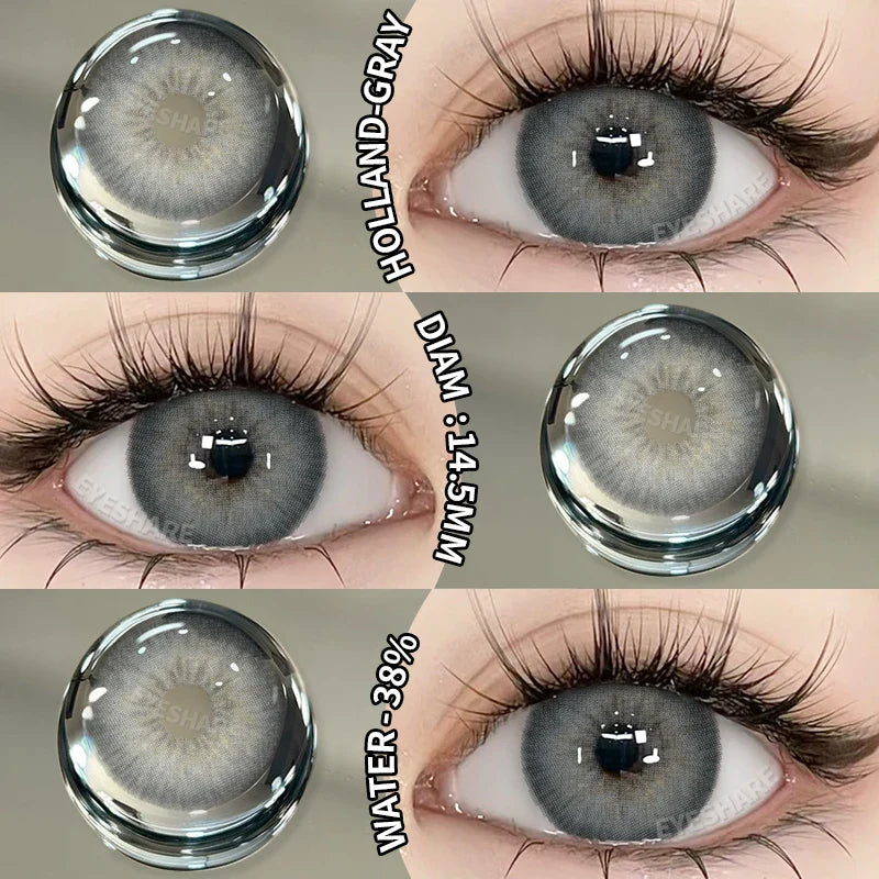 Rynx | 1 Pair New Colored Contact Lenses for Eyes Green Contact Lenses Fashion Blue Eye Lenses Annual Gray Beauty Contact Lenses