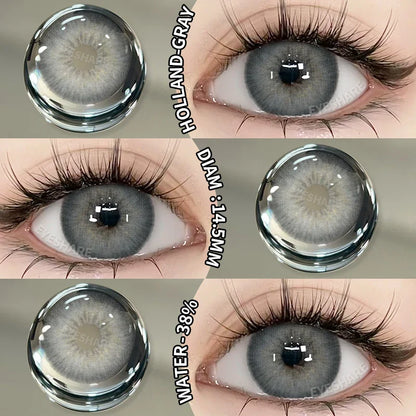 Rynx | 1 Pair New Colored Contact Lenses for Eyes Green Contact Lenses Fashion Blue Eye Lenses Annual Gray Beauty Contact Lenses