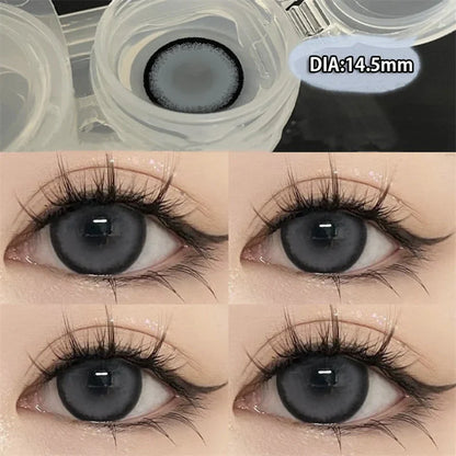 Rynx | 1 Pair High Quality Myopia Colored Contact Lenses Black Large Diameter Lenses Naturally Soft Beauty Pupil New Fast Shipping