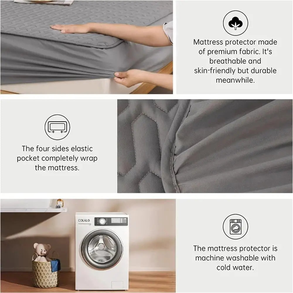 Rynx | Waterproof Ultra-Soft Fitted Latex Mattress Pad Cover