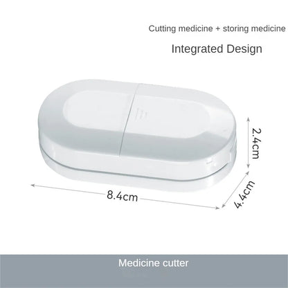 Rynx | 4-in-1 Multifunctional Portable Pill Cutter - Medicine Splitter with 4 Layer Powder Tablet Grinder and Storage Box, Ideal for Travel