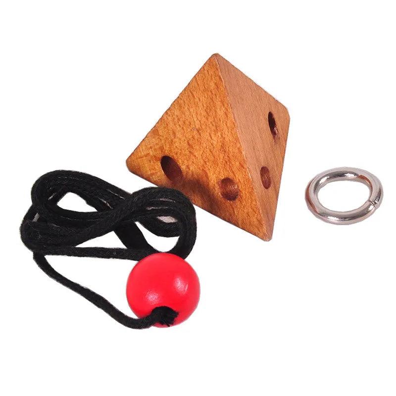 Rynx | Montessori Wooden Luban Kong Ming Lock Puzzle - Challenging Thinking Game for All Ages, Fun IQ Boosting Game
