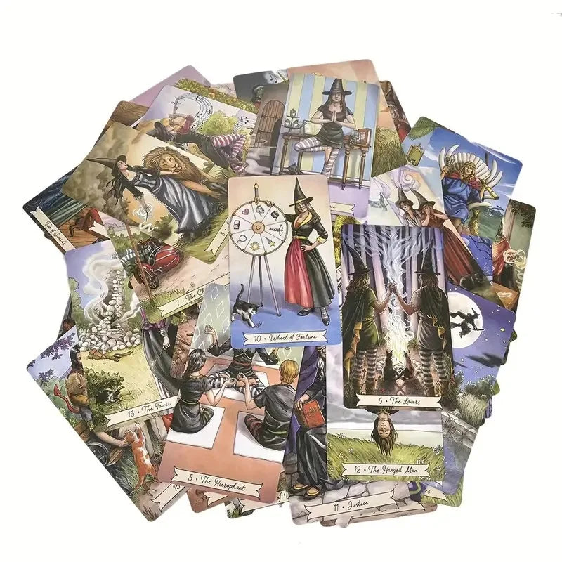 Rynx | 1 Box Everyday Witch Tarot Deck with Guide - 78 Card Set, Witchcraft Themed Party Game, Practical Magic Tarot Set