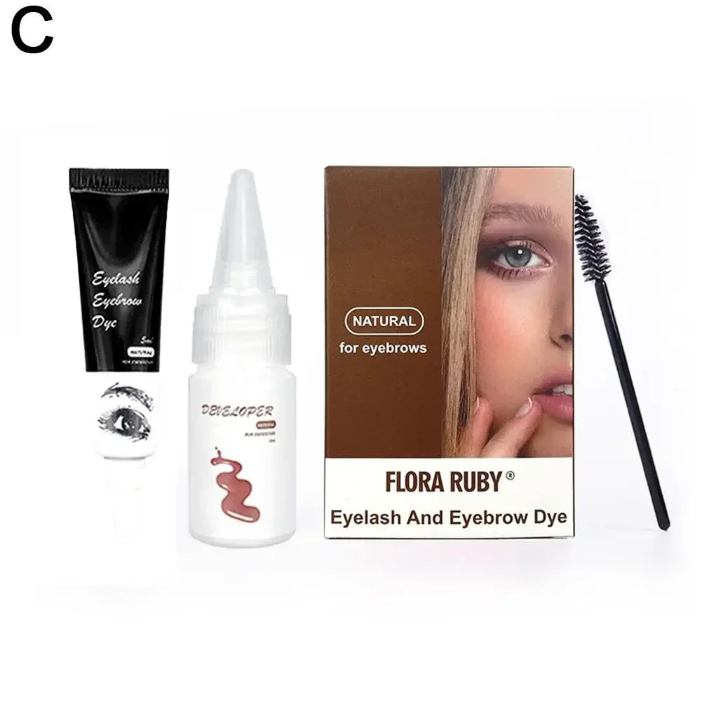 Rynx | 15-Minute Quick Henna Eyelash Eyebrow Coloring Toning Professional Easy Coloring Gel Eyelashes Brown Black Color Toning Cream Set Eyebrows Suitable