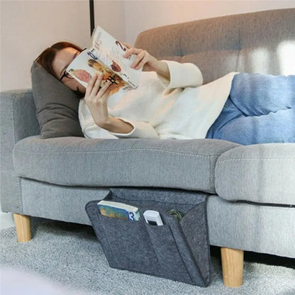 Rynx | Felt Bedside Storage Organizer - Couch and Bed Caddy with Pockets for TV Remote Control and More