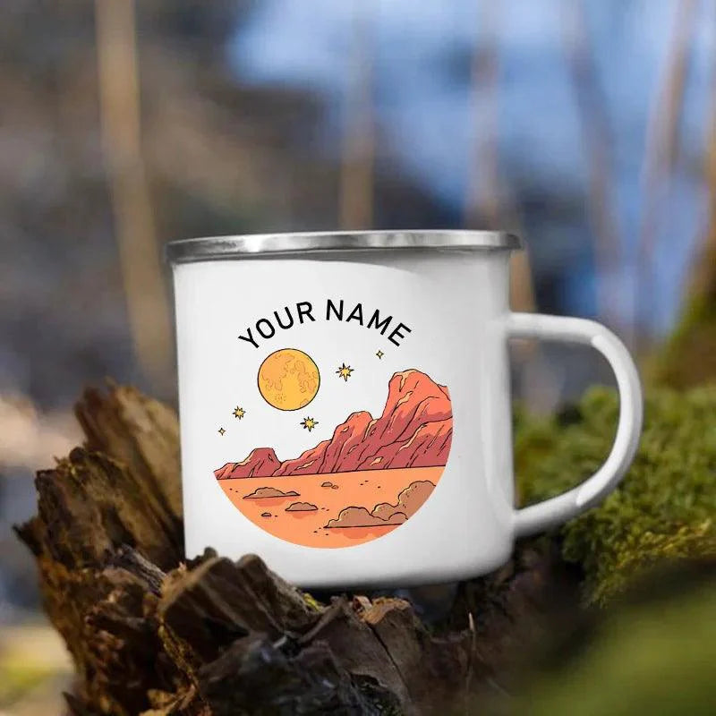 Rynx | Customizable Enamel Camping Mug for Unforgettable Outdoor Experiences - Personalized Coffee and Beer Mug