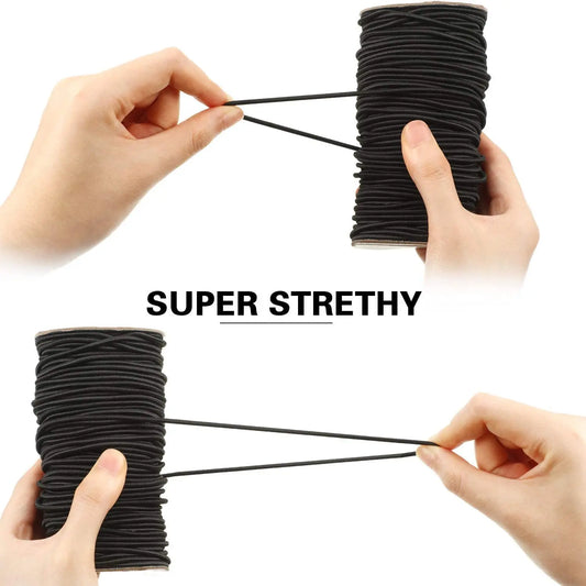Rynx | High-Quality Strong Elastic Rope – White/Black Rubber Band for DIY Sewing and Crafts, Available in 1/2/3/4/5MM