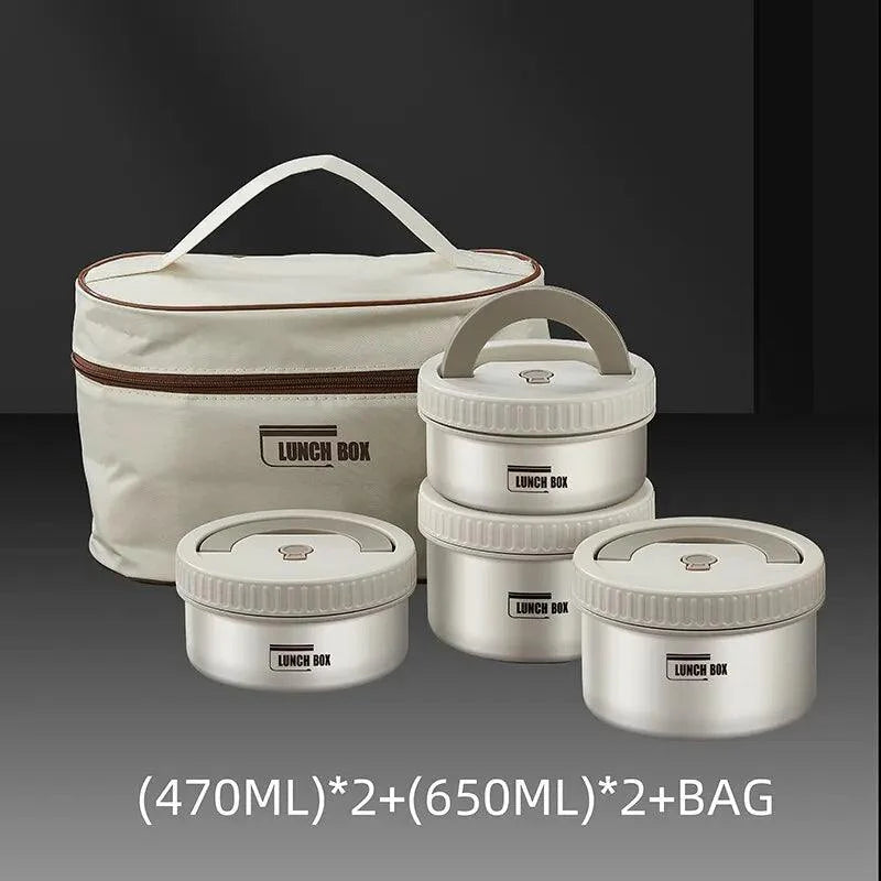 Rynx | Stainless Steel Thermo Bento Lunch Box Set with Portable Stackable Design